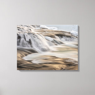 Impressão Em Tela Cachoeira Godafoss, inverno, Islândia 3