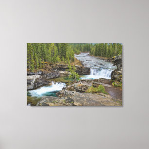 Impressão Em Tela Cachoeira nas montanhas rochosas canadenses