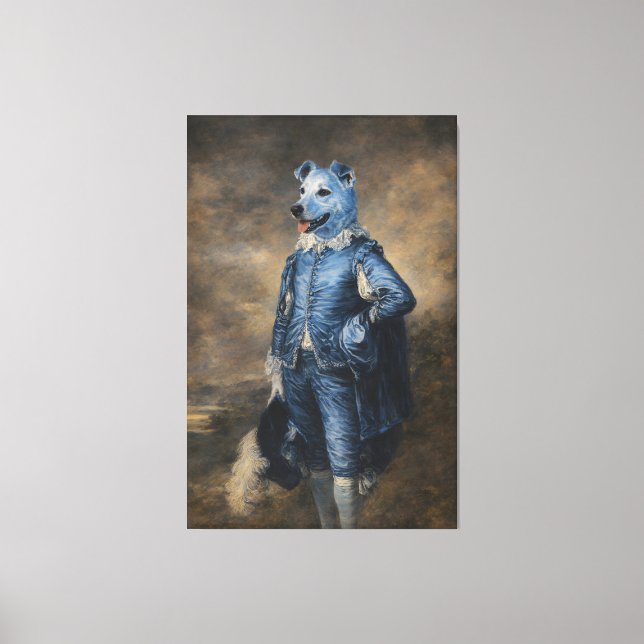 Impressão Em Tela Cachorro Azul (Frente)