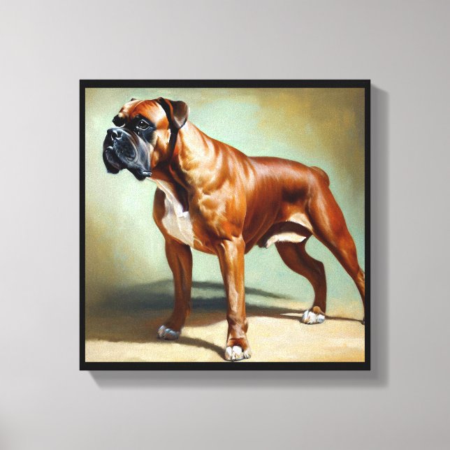 Impressão Em Tela Cachorro Boxer  (Frente)