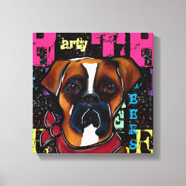 Impressão Em Tela Cachorro Boxer