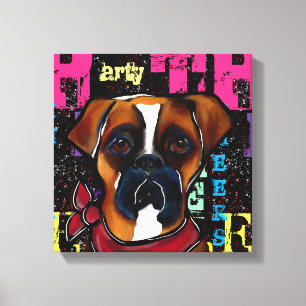 Impressão Em Tela Cachorro Boxer