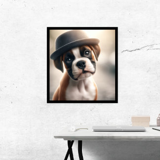 Impressão Em Tela Cachorro Boxer Adorável