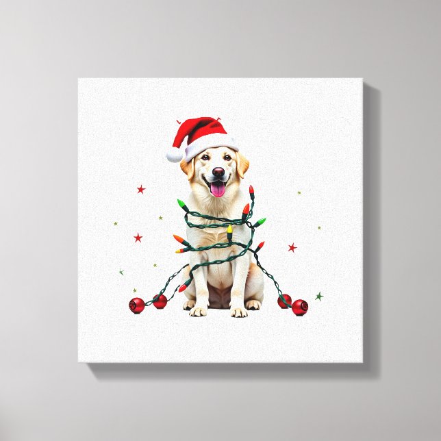 Impressão Em Tela Cachorro Boxer Branco Suéter Feio De Natal Funny X (Frente)