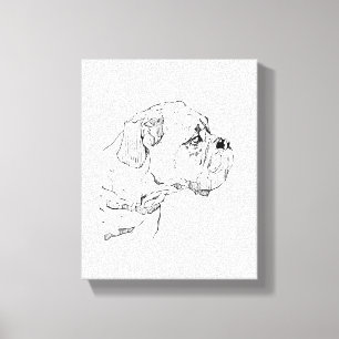 Impressão Em Tela Cachorro Boxer – Ilustração Minimalista para Amant