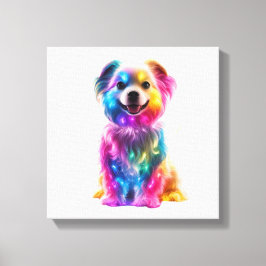 Impressão Em Tela Cachorro Colorido