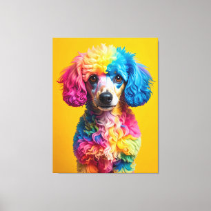 Impressão Em Tela Cachorro Colorido