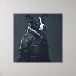 IMPRESSÃO EM TELA CACHORRO COM UNIFORME MILITAR #2