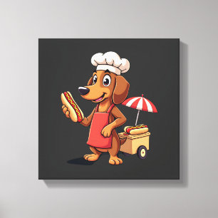 Impressão Em Tela Cachorro Dachshund Engraçado Sanduíche Salsicha Ca
