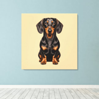Impressão Em Tela Cachorro Dachshund Preto