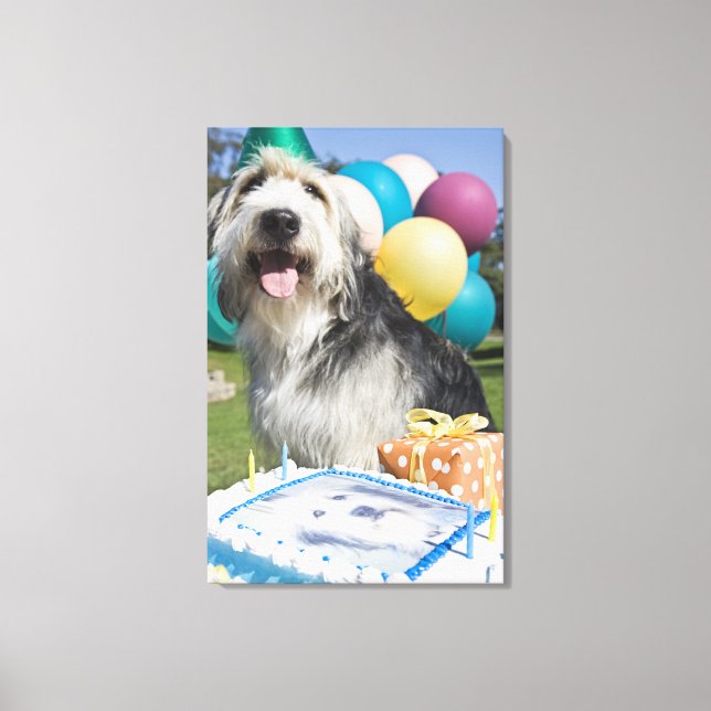 Impressão Em Tela Cachorro de aniversário (Frente)