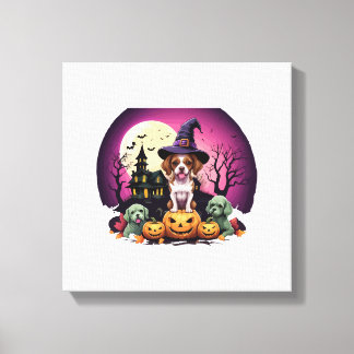 Impressão Em Tela Cachorro de Halloween Amantes do Outono