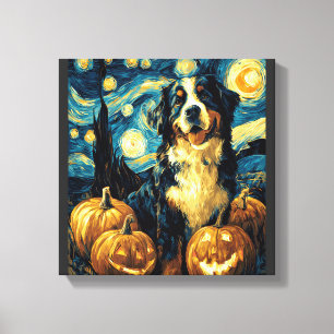 Impressão Em Tela Cachorro de montanha Bernês fofo de Halloween Jack