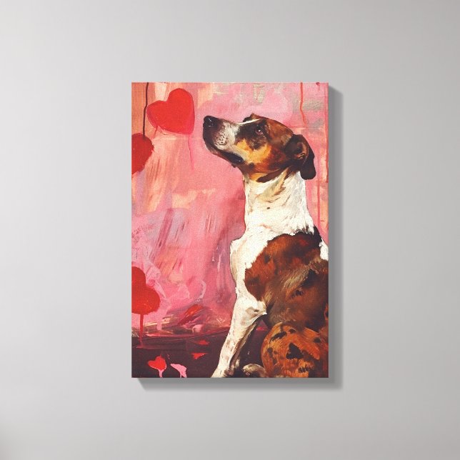 Impressão Em Tela Cachorro Dia de os namorados (Frente)