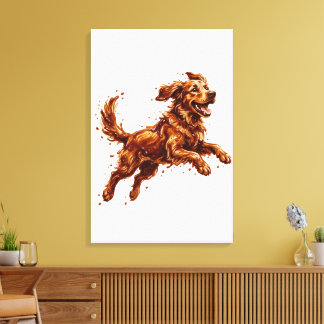 Impressão Em Tela Cachorro Feliz Splash de Chocolate – Arte Divertid