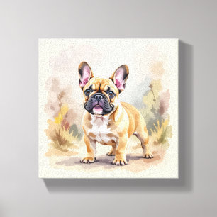 Impressão Em Tela Cachorro Francês Tan Fawn - Cachorro Francês Cacho