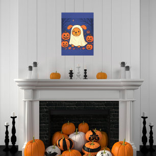 Impressão Em Tela Cachorro Ghost Bonito do Halloween - Adorável