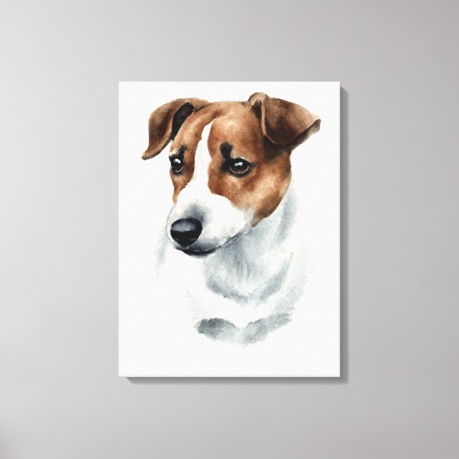 Impressão Em Tela Cachorro Jack Russell Terrier! Um retrato bonito! (Frente)