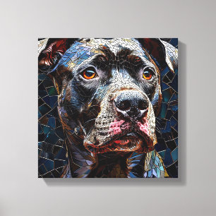 Impressão Em Tela Cachorro Pitbull forte