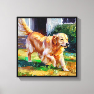 Impressão Em Tela Cachorro Retriever Dourado