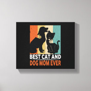 Impressão Em Tela Cachorro Retro Mãe Gato Mamã Furmama Gatinho