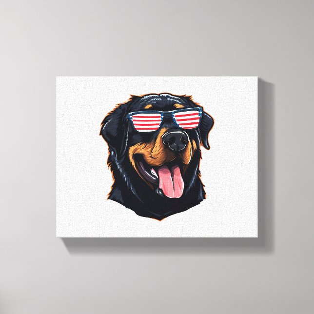 Impressão Em Tela Cachorro Rottweiler (Frente)