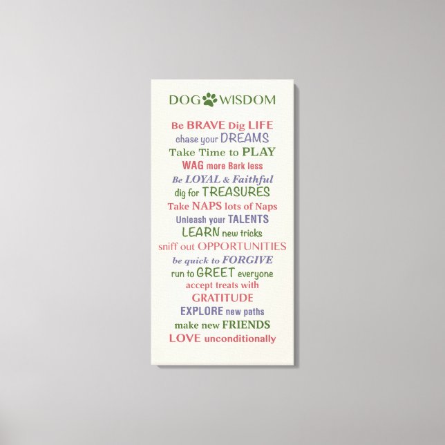 Impressão Em Tela Cachorro Sabedoria (Frente)