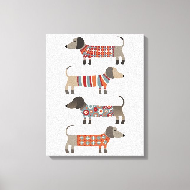 Impressão Em Tela Cachorro Salsicha Dachshund (Frente)