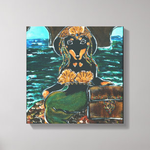 IMPRESSÃO EM TELA CACHORRO SALSICHA SEREIA