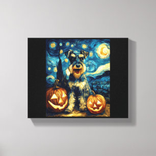 Impressão Em Tela Cachorro Schnauzer Miniatura Fofo de Halloween Jac