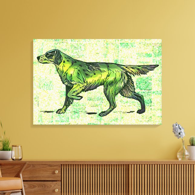 Impressão Em Tela Cachorro Setter (Insitu(Sala de estar))