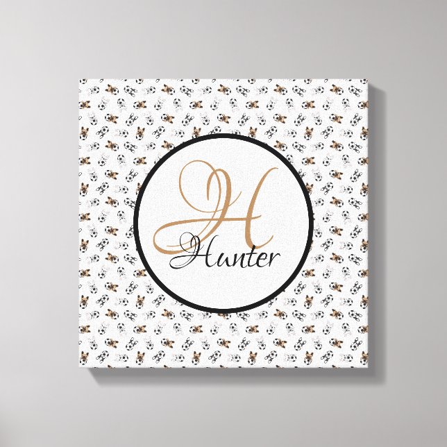 Impressão Em Tela Cachorros esportivos monogramados (Frente)