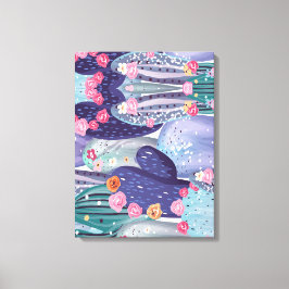 Impressão Em Tela Cactus - Padrão Colorida Watercolor