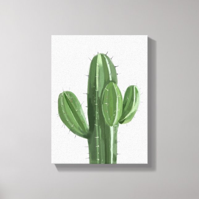 Impressão Em Tela Cactus Plant Painting - Still-Life Illustration (Frente)