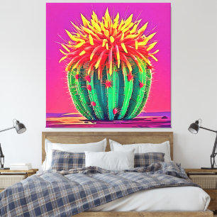 Impressão Em Tela Cactus Vibrante