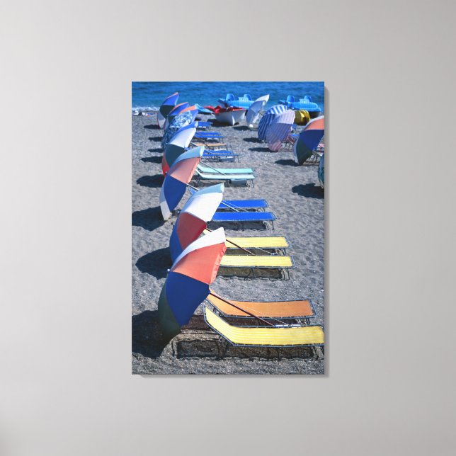 Impressão Em Tela Cadeiras Vacantes Na Praia (Frente)