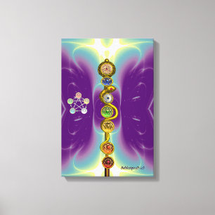 IMPRESSÃO EM TELA CÁDICE DE ASCLEPIO 7 CHAKRAS, YOGA, ENERGIA ESPIRI