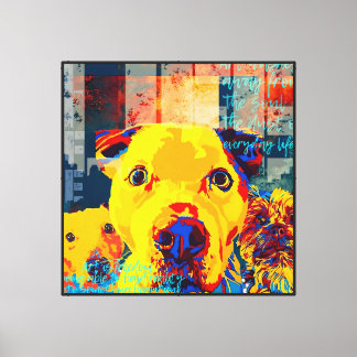 Impressão Em Tela Cães Amarelos da Pop Art Impressos: Liberdade e In