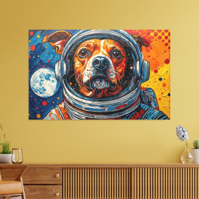 IMPRESSÃO EM TELA CÃES NO ESPAÇO-11 (Insitu(Sala de estar))