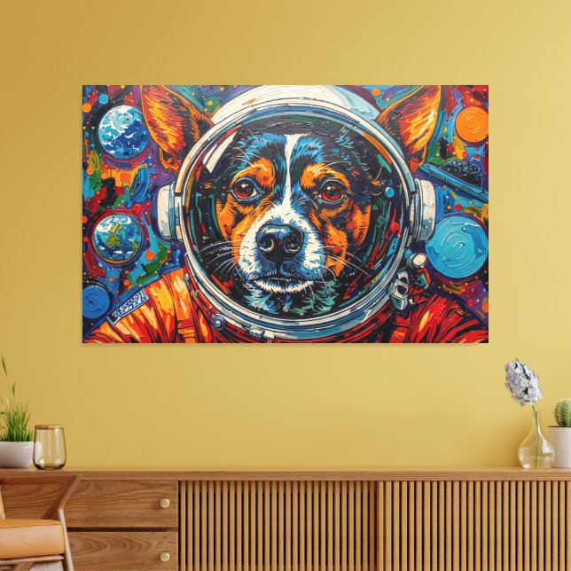 IMPRESSÃO EM TELA CÃES NO ESPAÇO-14 (Insitu(Sala de estar))