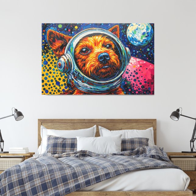IMPRESSÃO EM TELA CÃES NO ESPAÇO-16 (Insitu(Quarto))