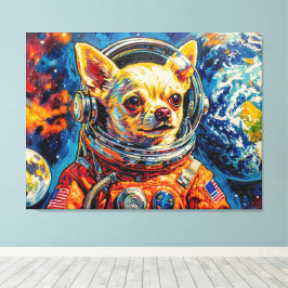 IMPRESSÃO EM TELA CÃES NO ESPAÇO-CHIHUAHUA