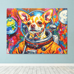 IMPRESSÃO EM TELA CÃES NO ESPAÇO-CHIHUAHUA 10