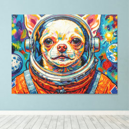 IMPRESSÃO EM TELA CÃES NO ESPAÇO-CHIHUAHUA 3