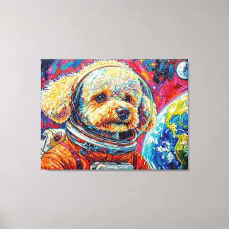 IMPRESSÃO EM TELA CÃES NO ESPAÇO-POODLE 10