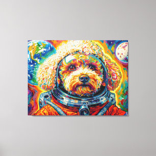 IMPRESSÃO EM TELA CÃES NO ESPAÇO-POODLE 12