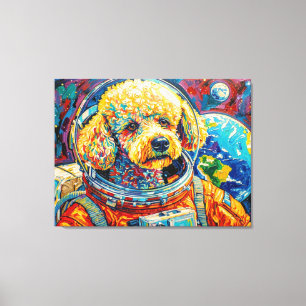 IMPRESSÃO EM TELA CÃES NO ESPAÇO-POODLE 14