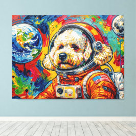 IMPRESSÃO EM TELA CÃES NO ESPAÇO-POODLE 2