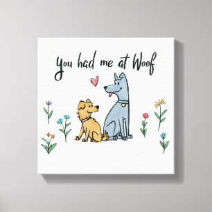 Impressão Em Tela Cães no Jardim III   Você Me Teve No Meio