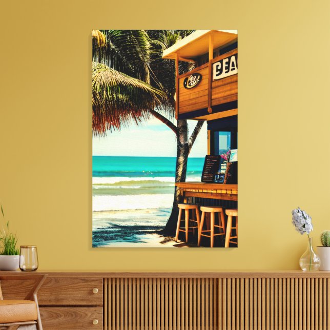 Impressão Em Tela Café Bar da Praia de Bali (Insitu(Sala de estar))